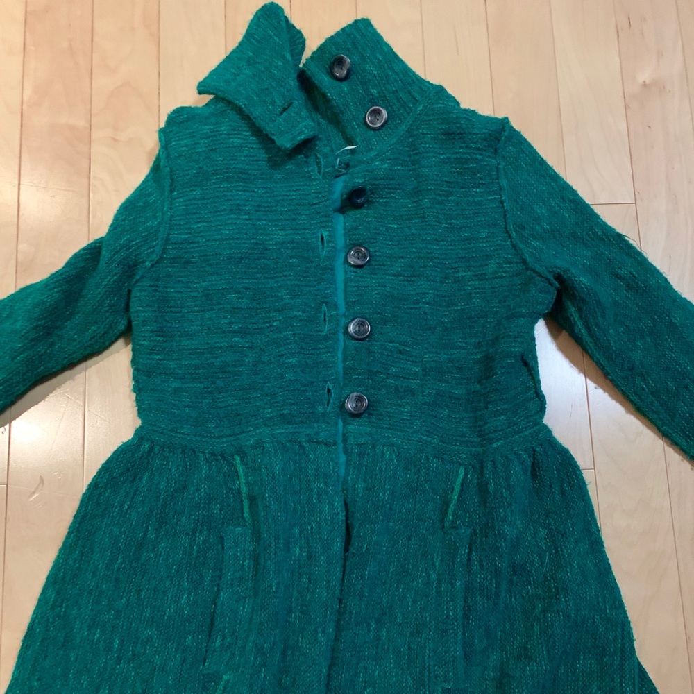 Free People Green Duster Cardigan Sweatet